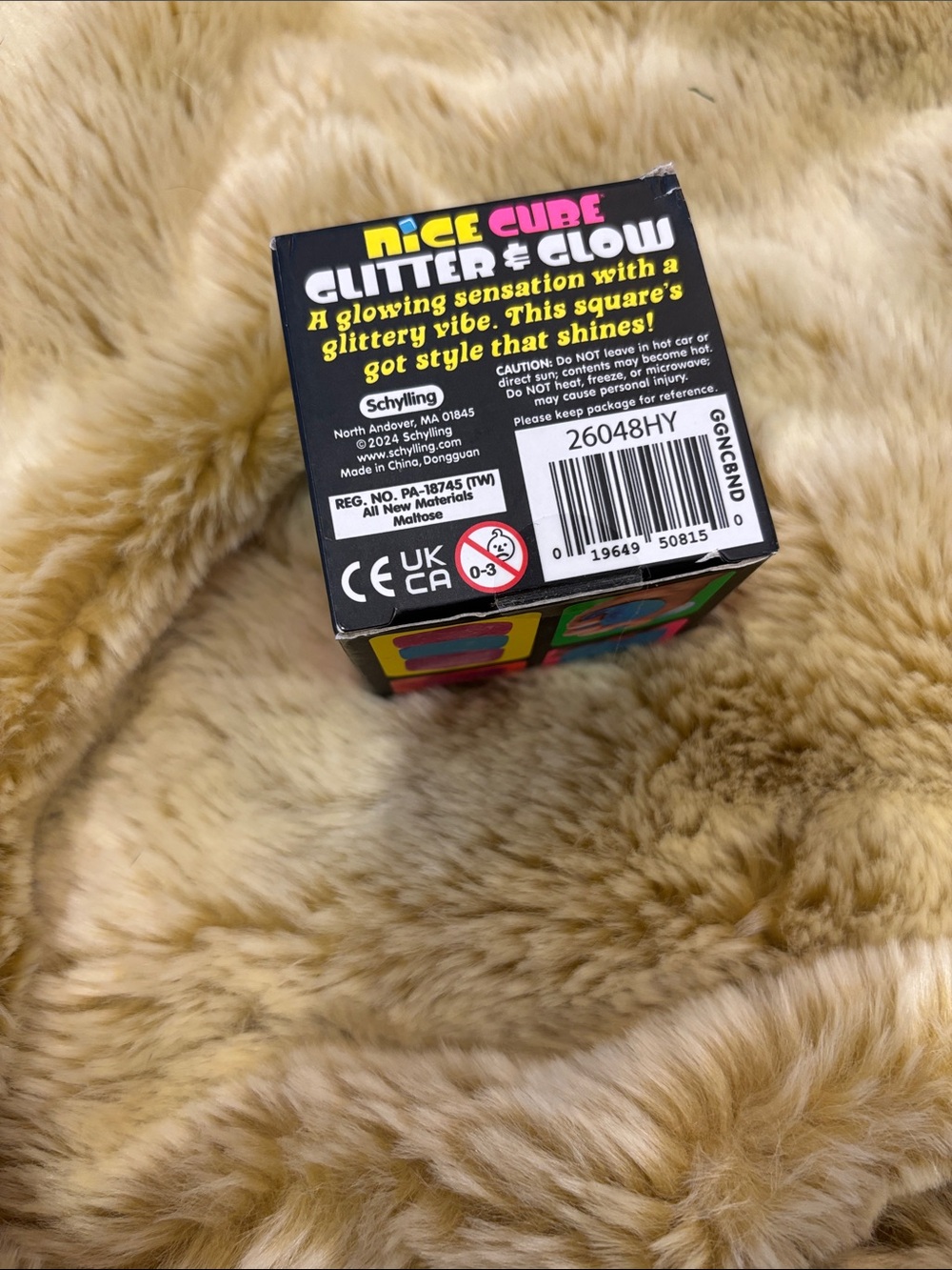Nee Doh Nice Cube Glitter & Glow Stress Toy - Blue - Picture 3 of 5
